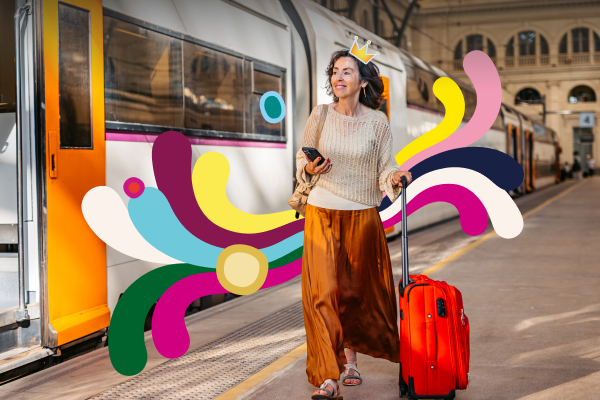 travel woman on the train