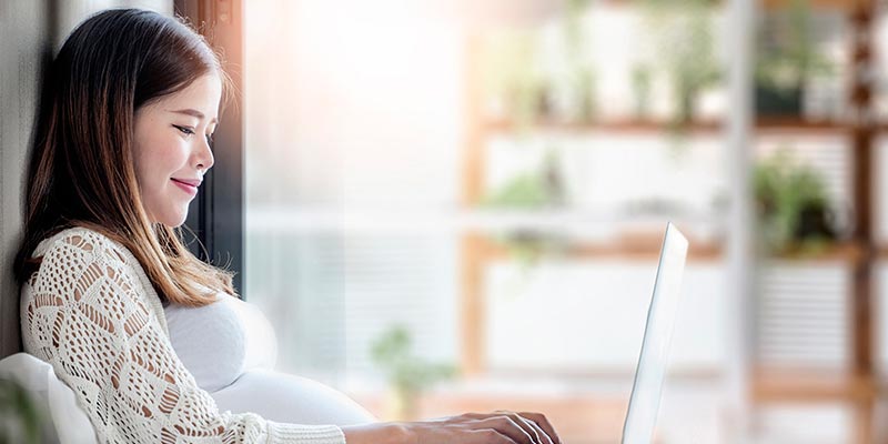 A woman on her laptop