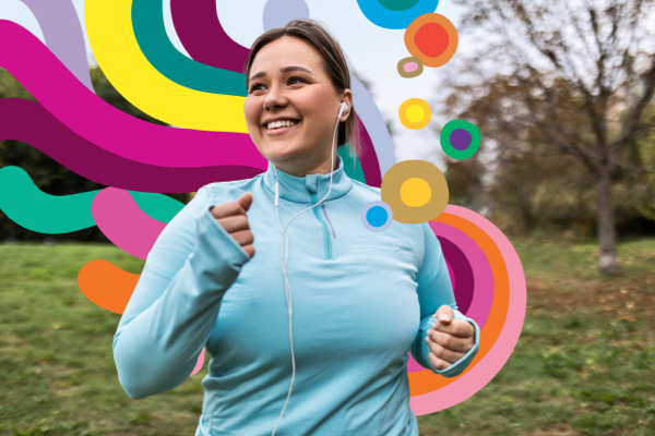 Woman exercising outside