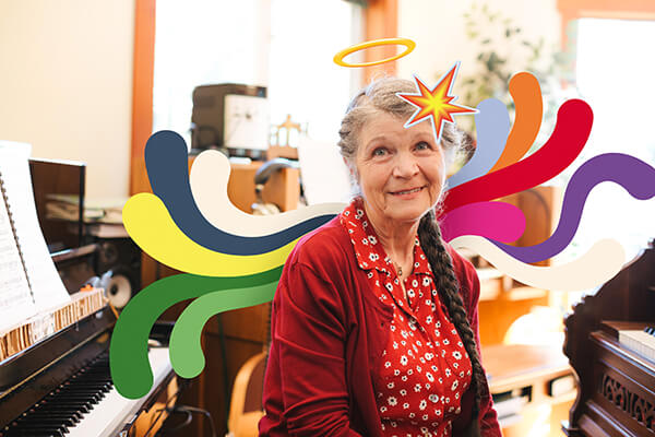 Old woman smiling