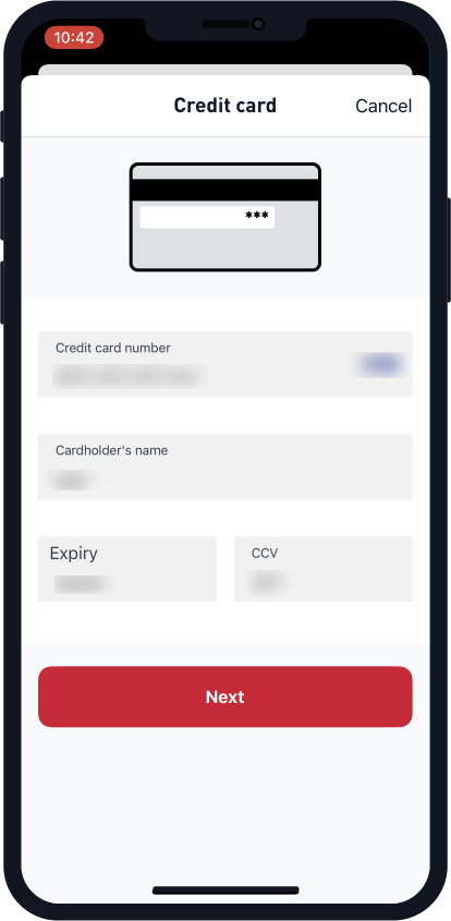 Adding credit card details in My Medibank