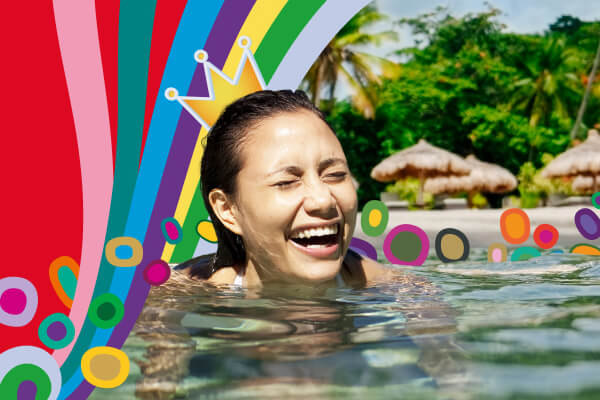 Woman swimming on holiday